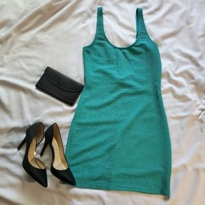 Turquoise mini bodycon dress